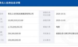 逾期1亿元！青岛一家发债城投首次被列入票据逾期名单
